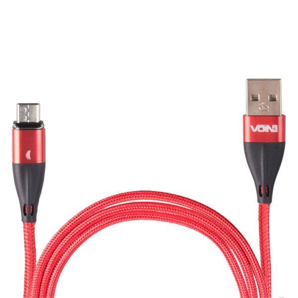 Кабель Voin 6101M RD USB - Micro USB 3А 1м магнитный Red (быстрая зарядка, передача данных) (VC-6101M RD) 108630 фото