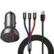 Автомобильное зарядное Baseus Digital Display Dual USB 4.8A 24W Cable 3 in 1 (TZCCBX-0G) Black 103752 фото 1