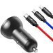 Автомобильное зарядное Baseus Digital Display Dual USB 4.8A 24W Cable 3 in 1 (TZCCBX-0G) Black 103752 фото 2