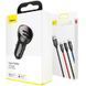 Автомобильное зарядное Baseus Digital Display Dual USB 4.8A 24W Cable 3 in 1 (TZCCBX-0G) Black 103752 фото 5
