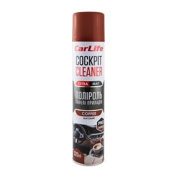 Полироль для торпеды CarLife Cockpit Cleaner EXTRA MAT (матовый эффект) Кофе 320ml (CF346) 123168 фото