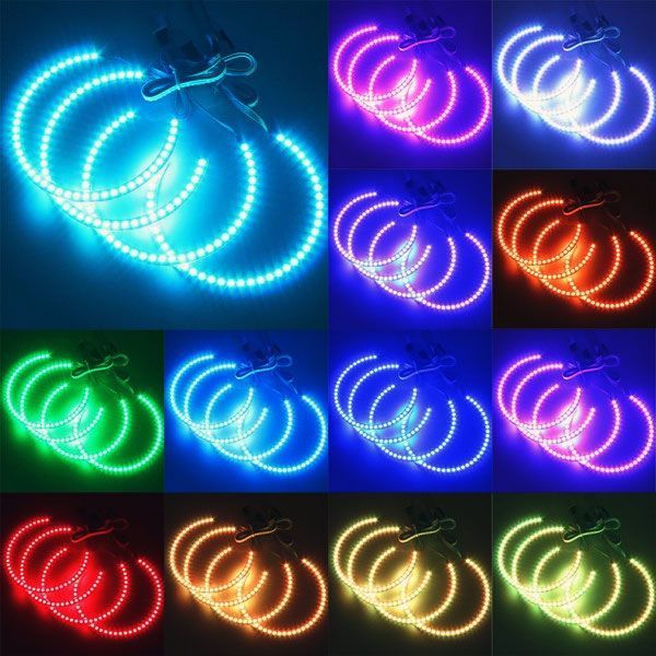 Діодні кільця для BMW E36, E38, E39, E46 (Діам.131. 4шт.) RGB з Bluetooth 66463 фото