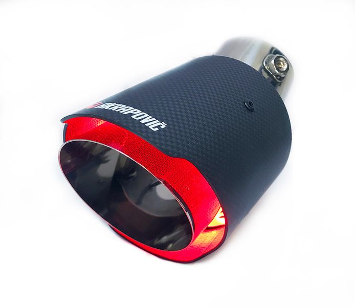 Насадка глушника Akrapovic J32 LED-RED, що світяться (Вигнутий з'єднувач) 85854 фото