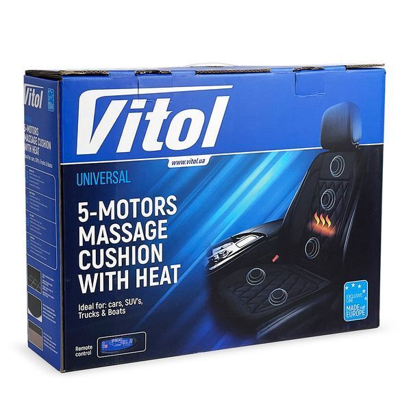 Накидка с подогревом и массажером Vitol VMH-1508 12V, 220V (110х49см) Черная 123170 фото