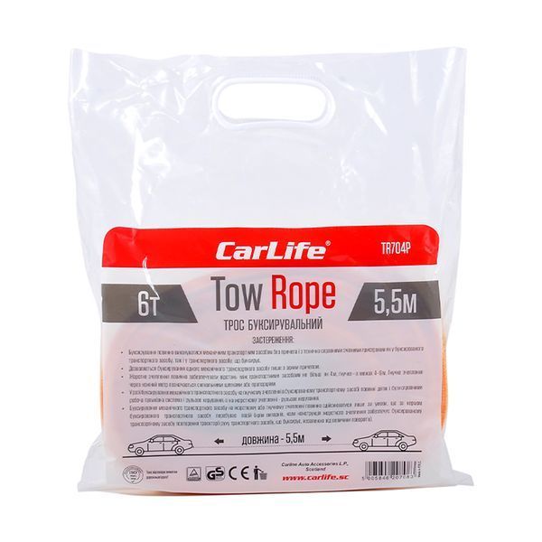 Трос буксировочный Carlife TR704/P (6т 5,5м) 29875 фото