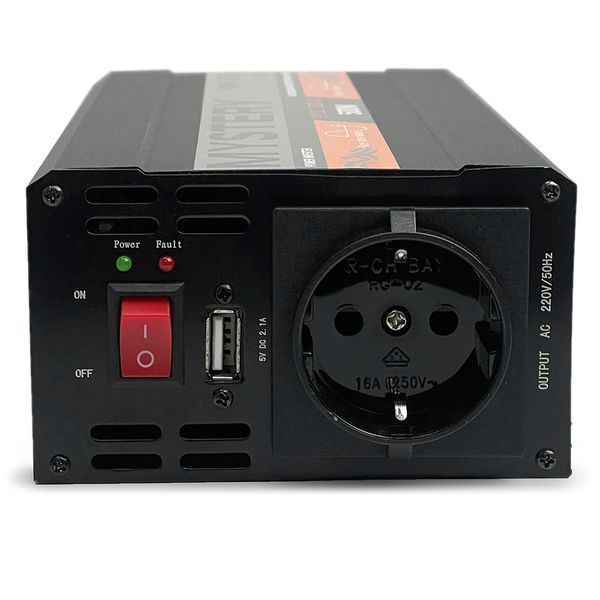 Преобразователь напряжения Mystery MAC-500W PURE SW 1USB 1-Розетка (прав. синусоид) 123500 фото