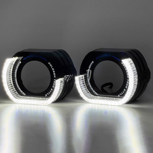 Маска Guarand под линзы 5D Angel Eyes 3,0 дюйма LED L-тип Black Style Белый-Желтый 122203 фото