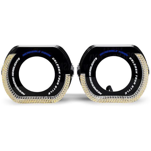 Маска Guarand под линзы 5D Angel Eyes 3,0 дюйма LED L-тип Black Style Белый-Желтый 122203 фото