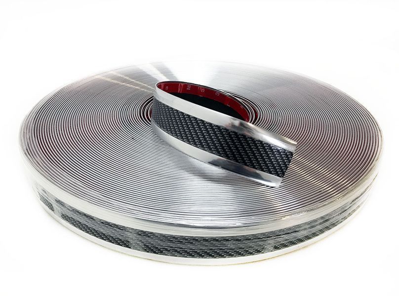 Молдинг гумовий універсальний CARBON-CHROME (ширина 5см) - 1м 76006 фото Молдинг гумовий універсальний CARBON-CHROME (ширина 5см) - 1м 76006 фото
