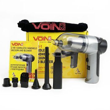 Пилосос автомобільний бездротовий Voin V-88CL 90W АКБ-2х2000mAh (вологе та сухе прибирання) 124205 фото