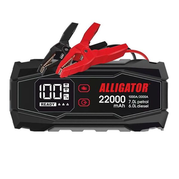 Пусковое устройство (бустер) для авто Alligator Jump Starter 2000А + Power Bank 22000MAh 12В JS845 108208 фото