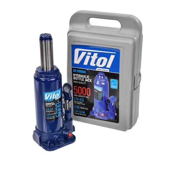 Домкрат гидравлический Vitol 5т (216-413мм) ДБ-05004К (T90504S) 105491 фото