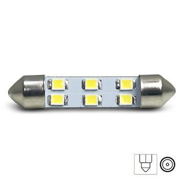 Світлодіодна автолампа Cristal SV8.5 T11 41мм 6 LED 3528SMD 12V Біла 1033 фото