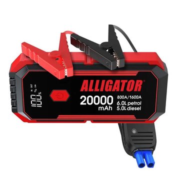 Пусковое устройство (бустер) для авто Alligator Jump Starter 1600А 20000mAh + Smart-клеммы 12В JS843 108241 фото