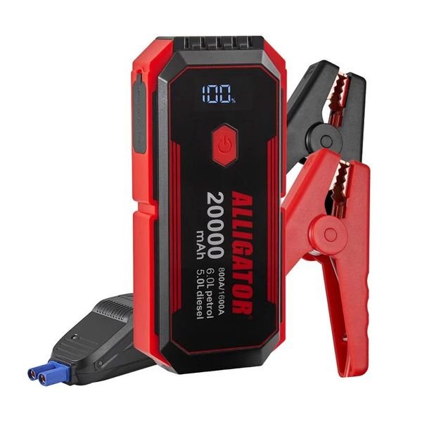 Пусковое устройство (бустер) для авто Alligator Jump Starter 1600А 20000mAh + Smart-клеммы 12В JS843 108241 фото