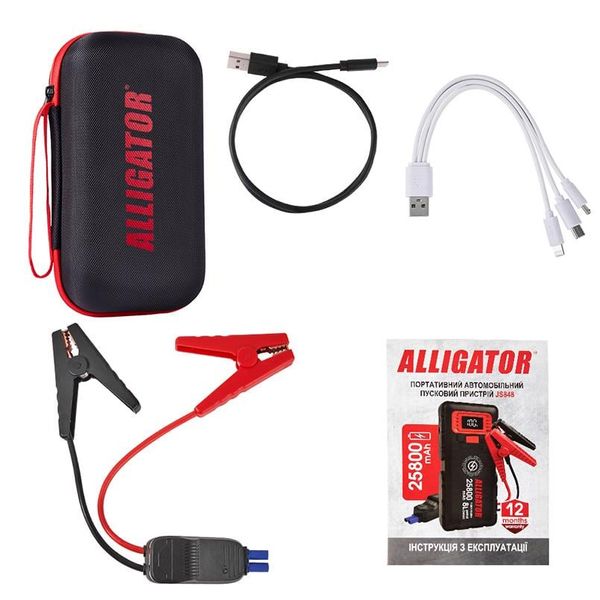 Пусковое устройство (бустер) для авто Alligator Jump Starter 1600А 20000mAh + Smart-клеммы 12В JS843 108241 фото