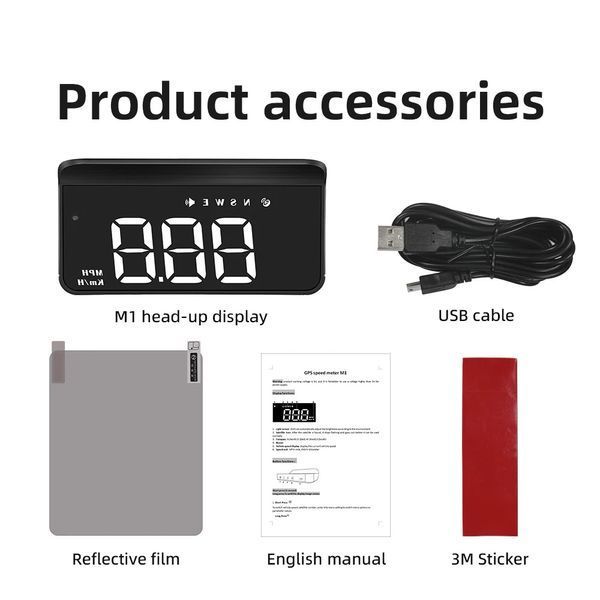 Проектор приборной панели на лобовое стекло M1 USB GPS 109432 фото