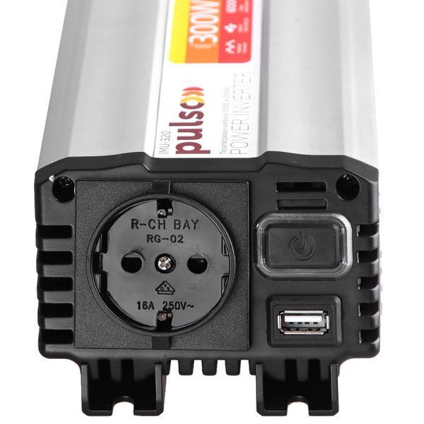 Преобразователь напряжения Pulso IMU 320 12V-220V 300W USB-5V DC 2A 1-Розетка (мод. синусоид) 123231 фото