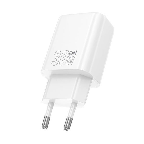 Адаптер сетевой Hoco Gentle charger N63 1USB 1Type-C 30W 3A PD QC White 123173 фото