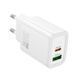 Адаптер сетевой Hoco Gentle charger N63 1USB 1Type-C 30W 3A PD QC White 123173 фото 1
