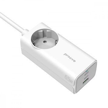 Подовжувач мережевий Proove Power Strip PD-02 65W 2Type-C + 1USB White 124661 фото