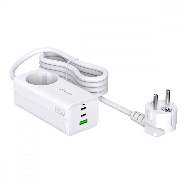 Подовжувач мережевий Proove Power Strip PD-02 65W 2Type-C + 1USB White 124661 фото