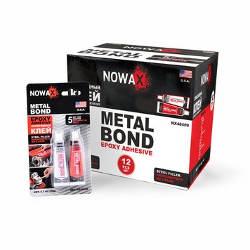 Эпоксидний клей Nowax Metal Bond NX 48409 стального цвета 20 г 28507 фото