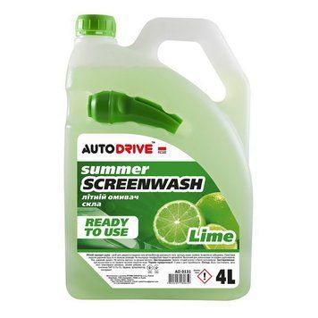 Омыватель стекла летний Auto Drive Summer Screen Wash Lime 4л. (с лейкой) 123961 фото