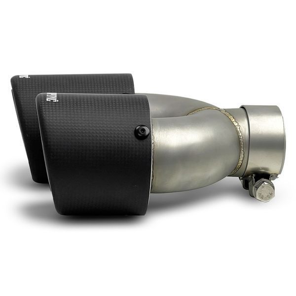 Насадка глушника Akrapovic 63-101 Y Right Подвійна (JB) carbon 123692 фото