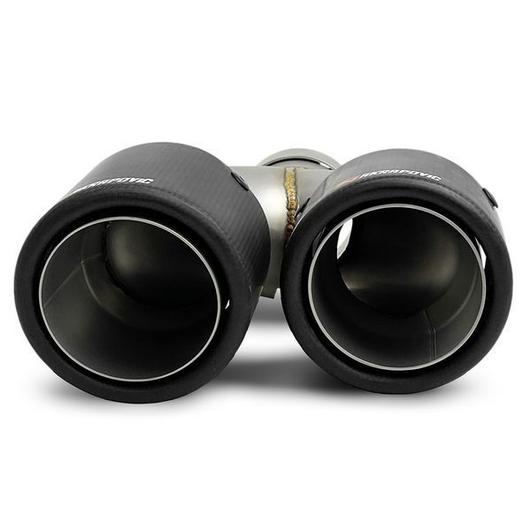 Насадка глушника Akrapovic 63-101 Y Right Подвійна (JB) carbon 123692 фото