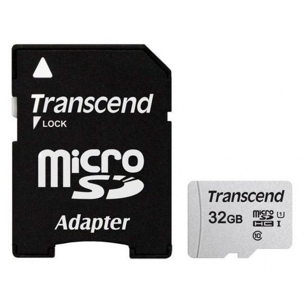 Карта пам'яті Transcend MicroSDHC 32Gb Class 10 + adapter (TS32GUSD300S-A) 58663 фото