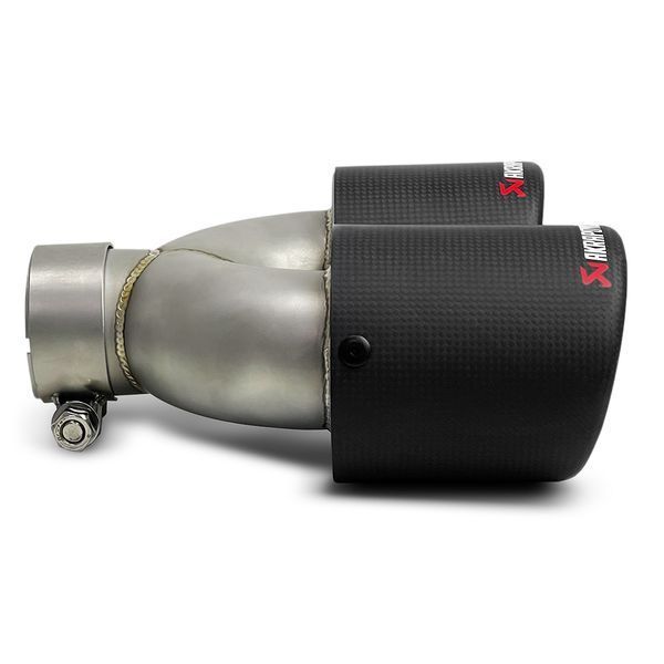 Насадка глушника Akrapovic 63-101 Y Right Подвійна (JB) carbon 123692 фото