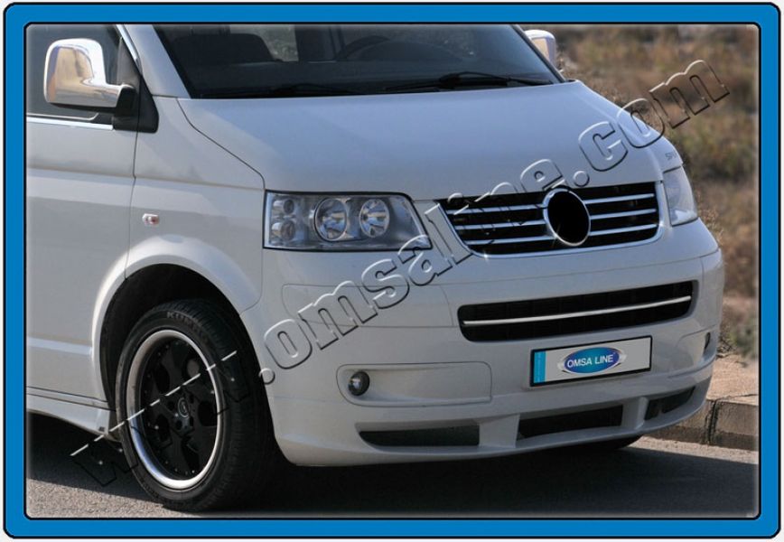 Окантовка на решітку радіатора Volkswagen T5 Transporter 2003-2010 (1 шт. нерж.) Omsa 18582 фото