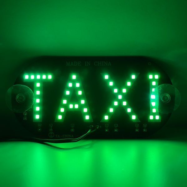 Підсвічування TAXI (зелена) з прикурювачем (140х70мм) 121772 фото