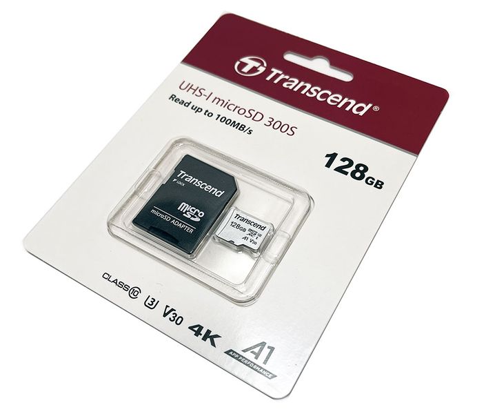 Карта пам'яті Transcend MicroSDXC 128Gb Class 10 + adapter (TS128GUSD300S-A) 94922 фото