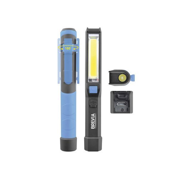 Ліхтар ручний світлодіодний з магнітом Brevia LED Pen Light 2W COB 1W LED 150lm 900mAh microUSB 1122 94446 фото