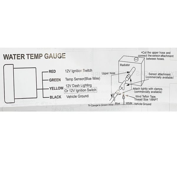 Температура води Ket Gauge 5202 RGB Black 52 мм 109678 фото