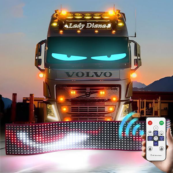 Світлодіодний гнучкий LED панель-екран для фур Очі RGB 166х1200 з пультом 12-24V 122967 фото