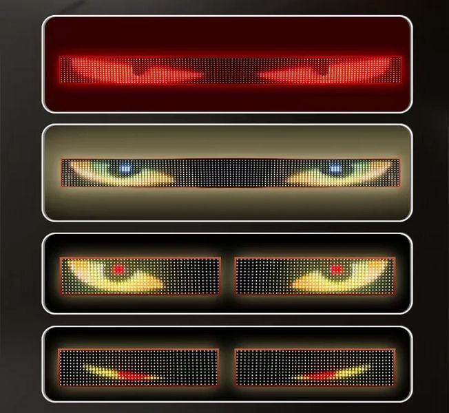 Світлодіодний гнучкий LED панель-екран для фур Очі RGB 166х1200 з пультом 12-24V 122967 фото