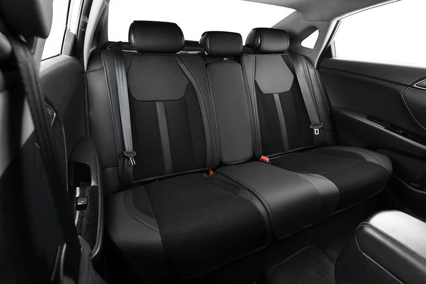 Авточехлы 5D - Elegant Portofino 700176 Черные (ледяной шёлк + эко-кожа) 124224 фото
