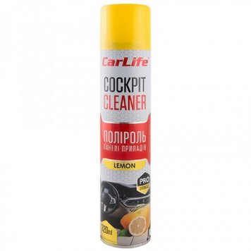 Полироль для торпеды CarLife Cockpit Cleaner Лимон 320ml (CF322) 103962 фото