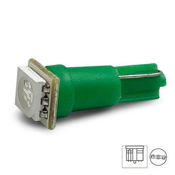 Світлодіодна автолампа Cristal T5 1 LED 5050SMD 12V Зелена 120041 фото