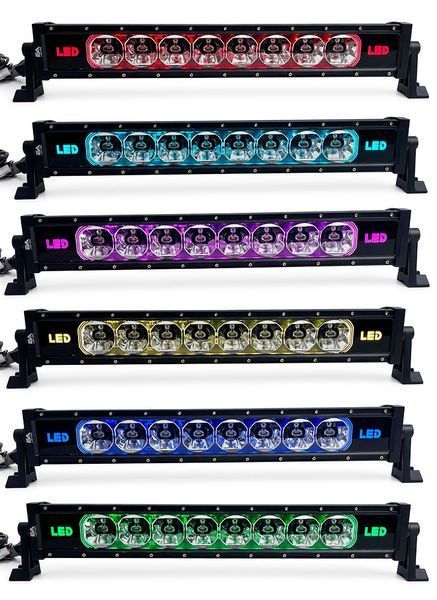 Світлодіодна фара (балка) EvroAutoLig 70W дальній + RGB ДХО + STROB (W+RGB) 1 шт. 54см. App Control 124652 фото