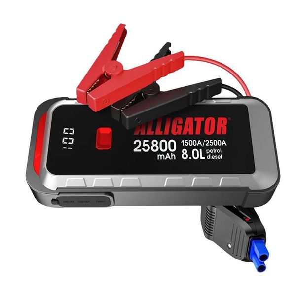 Пусковое устройство (бустер) для авто Alligator Jump Starter 2500А 25800mAh + Smart-клеммы 12В JS847 108242 фото