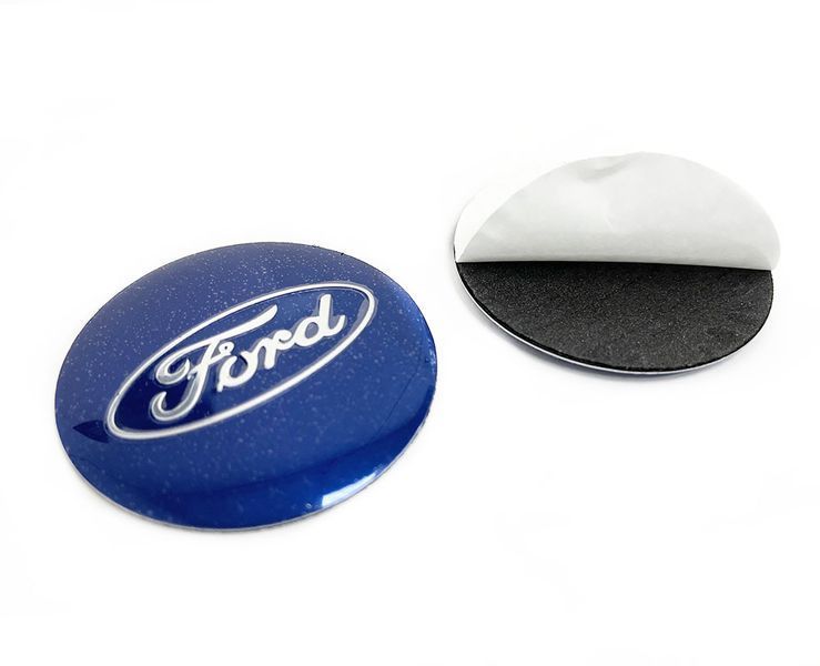 Наклейки на диски 3D Ford 55мм 4шт сині Realux 103425 фото