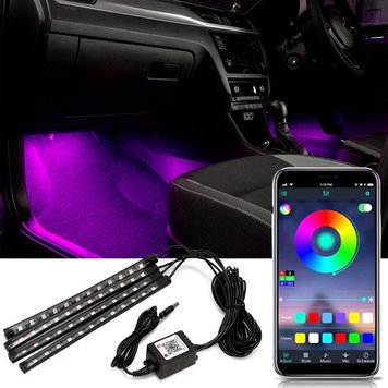 Подсветка салона 12LED RGB Bluetooth APP с разъемом USB (4шт.) 109691 фото