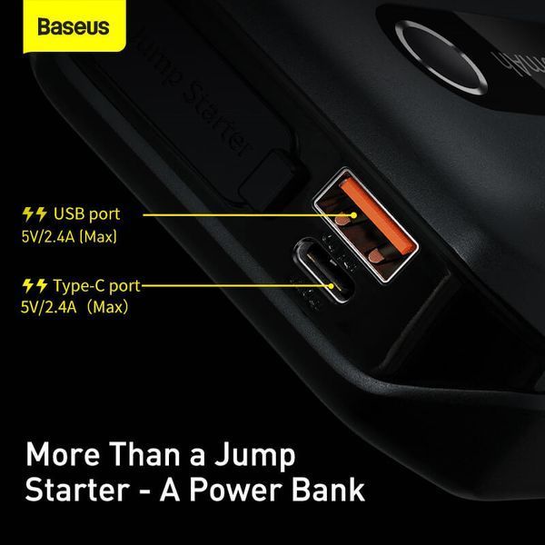 Пусковий пристрій (бустер) для авто Baseus Super Energy Air Car Jump Starter 10000mAh Black 103716 фото