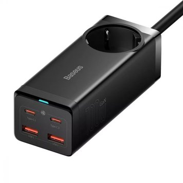 Удлинитель сетевой Baseus GaN3 Pro Desktop Powerstrip AC 2USB 2Type-C 100W QC-PD Black 107890 фото