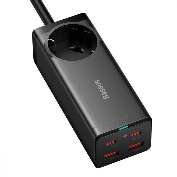 Удлинитель сетевой Baseus GaN3 Pro Desktop Powerstrip AC 2USB 2Type-C 100W QC-PD Black 107890 фото