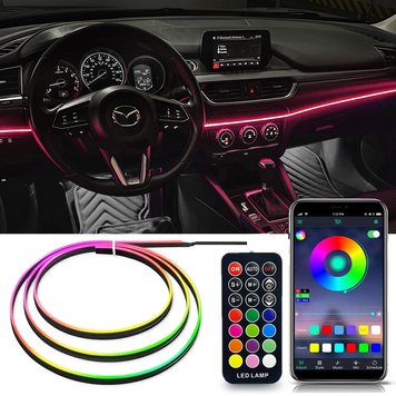 Подсветка торпеды RGB Ambient light Bluetooth 12V 110см Remote APP 109193 фото